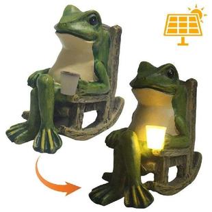 Solar Miniature Statue Garden Decor Frog