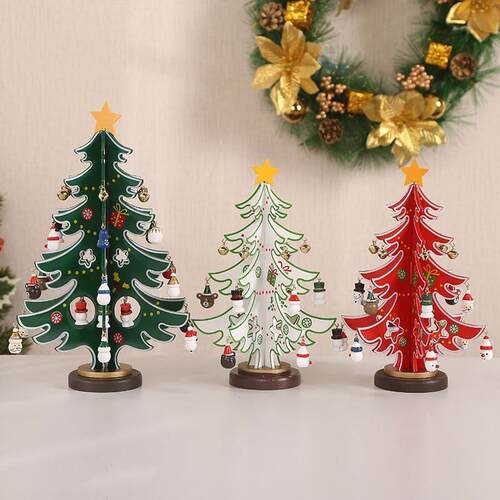 Christmas gift plywood wooden Christmas tree diy decoration