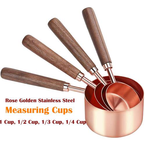 Rose Dolden Stainless Steel Measuring Cups Set 4 Piece