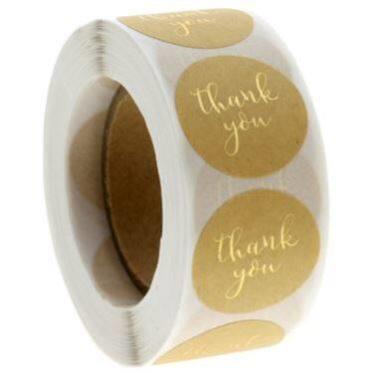 500pcs/roll Thank You Stickers Handmade Sticker Circle Sta。