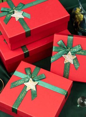 Christmas gift packaging box red empty paper boxes handbag