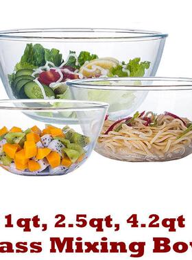 Glass Mixing Bowl Salad Bowl Prepping Baking Cooking Serving