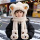 儿童帽子冬季 加厚保暖宝宝毛绒帽女童帽子围巾手套一体男孩护耳帽