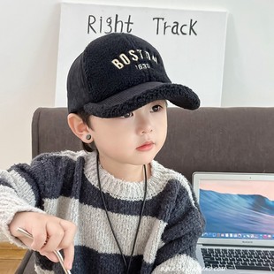 儿童帽子秋冬男童鸭舌帽保暖女童棒球帽韩版 小孩宝宝太阳帽 潮冬季