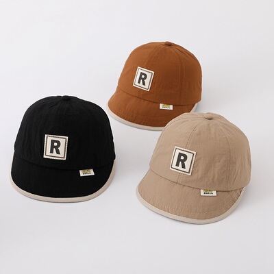 渔夫帽宽檐韩版R字母婴儿帽子