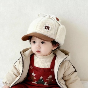 宝宝帽子秋冬款韩版洋气婴儿毛绒棒球帽护耳保暖男女婴幼童鸭舌帽