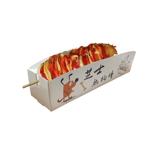 拉丝芝士热狗棒盒鸡米花鸡翅鸡排薯条盒鸡块蛋包肠打包船盒子