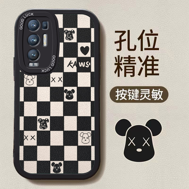 OPPOReno5pro+手机壳PDRM00新款防摔5G软壳Reno5pro+硅胶的oppo手机套男女款网红格子熊可爱卡通超薄情侣全包 3C数码配件 手机保护套/壳 原图主图