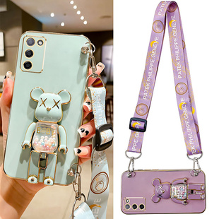 适用OPPOA56手机壳PFVM10的糖果支架手机套A56新款oppo保护套防摔软壳硅胶斜挎可背挂绳男女款网红可爱情侣卡