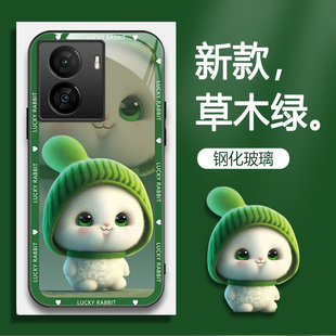 适用IQOOZ7X手机壳V2272A的呆萌兔手机套vivoIQOOZ7X新款vivo防摔软壳硅胶玻璃男女款网红可爱情侣卡通超薄全