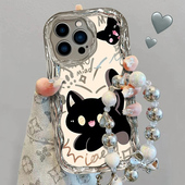 y76s y36 s19 y52s y31s y51s X100 y78 y35 适用vivo手机壳Y100 e小黑猫软壳硅胶套男女潮 y33s y200i y73s