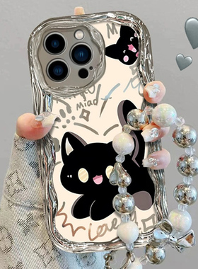 适用vivo手机壳Y100/X100/s19/y31s/y33s/y35/y36/y51s/y52s/y73s/y76s/y78+/y200i/e小黑猫软壳硅胶套男女潮