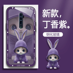 适用OPPOReno巴萨定制版手机壳PCCM00的手机套Reno新款oppo保护套防摔软壳硅胶玻璃男女款趴趴兔网红可爱情侣