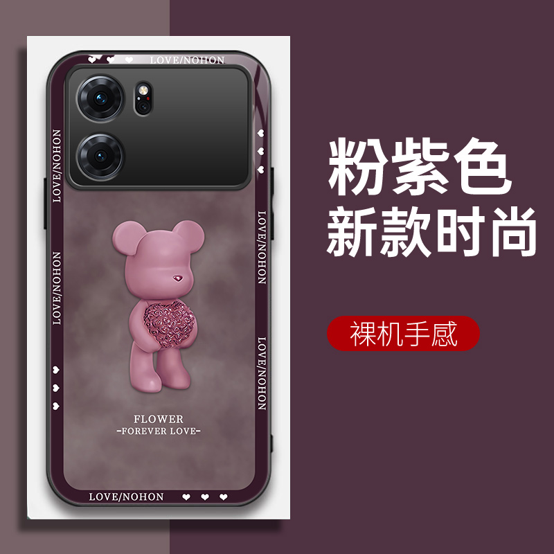 适用OPPOK10手机壳PGJM10的手机套K10新款oppo保护套防摔软壳硅胶玻璃男女款爱心熊网红可爱情侣卡通超薄全包