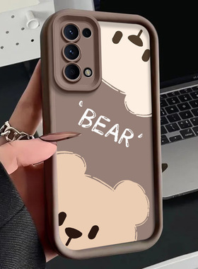 适用OPPOReno5pro手机壳PDSM00的两只熊手机套Reno5pro新款oppo保护套防摔软壳硅胶男女款网红可爱情侣卡通超
