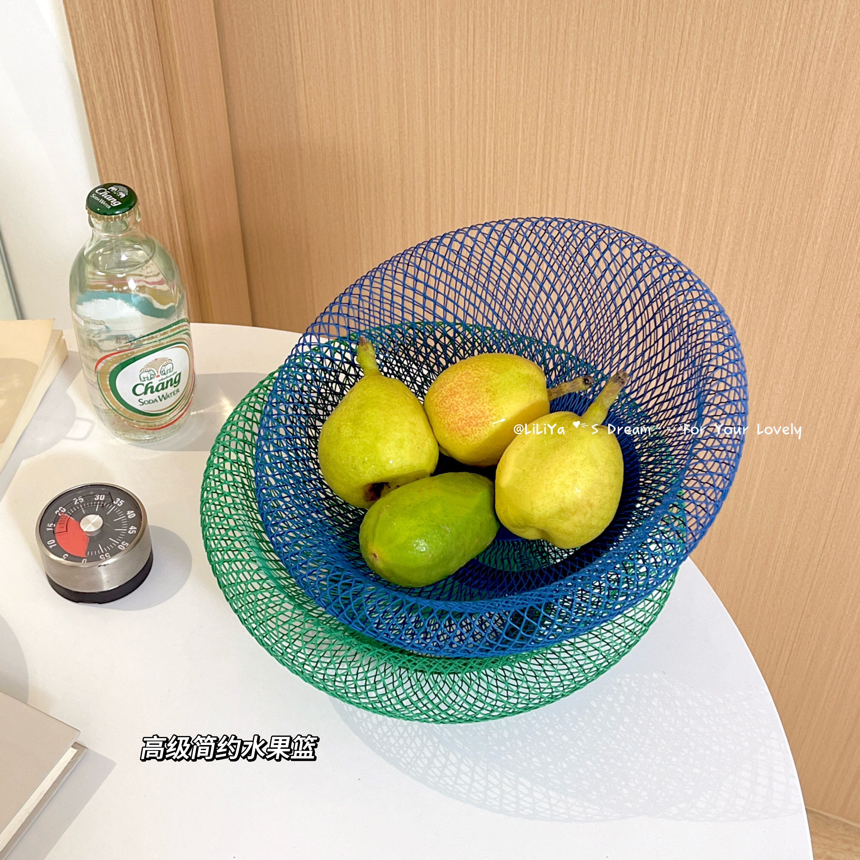 北欧ins风高颜值果篮铁艺鸟巢收纳盘茶几零食筐洗菜沥水篮水果盘图片