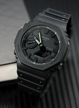 卡西欧农家橡树G-SHOCK八角形碳纤维手表男GA-2100-1A1/2110ET-8A