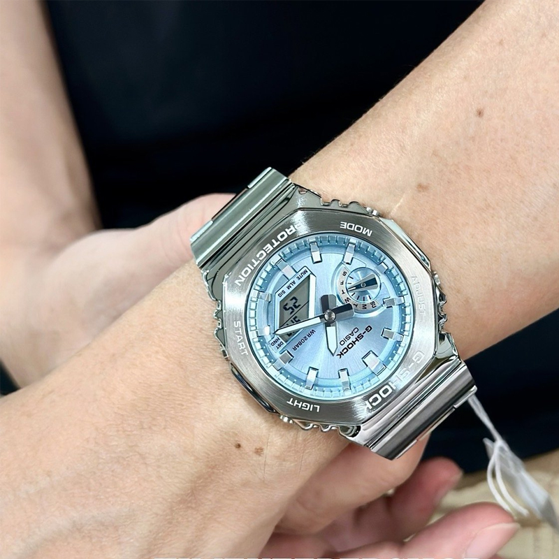 卡西欧G-SHOCK时尚运动防水石英金属农家橡树手表男GM-2110D-2A