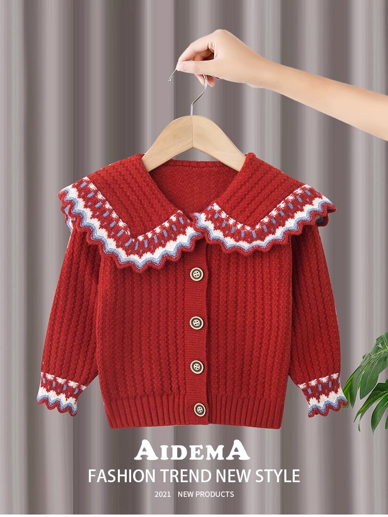 普通针织开衫女宝宝女童韩版