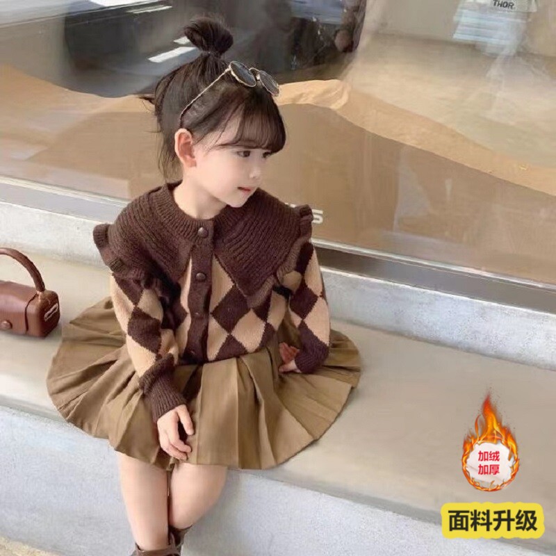 2023新款秋装中小儿童复古开衫