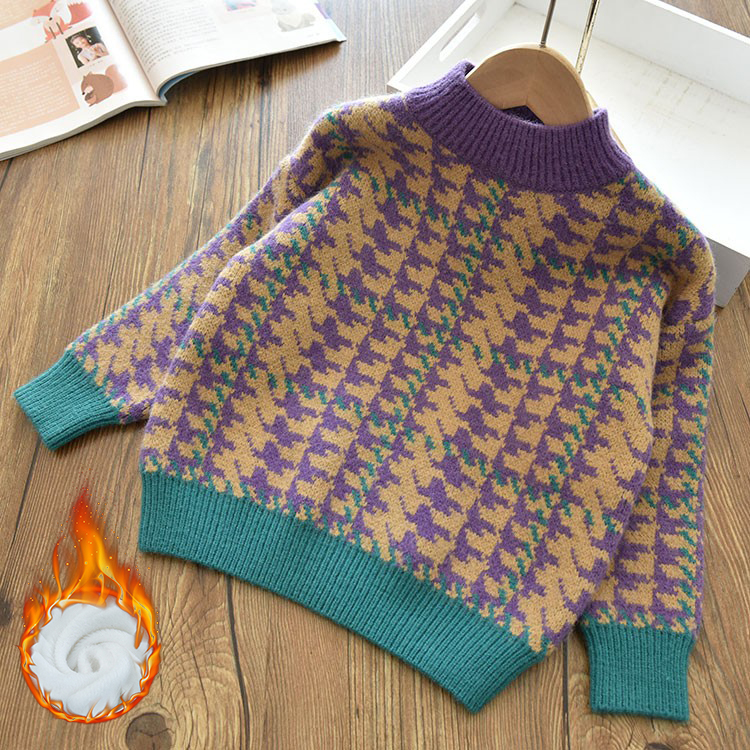 小孩衣服针织毛衣女童洋气