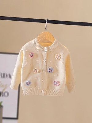 针织外套女童洋气春秋