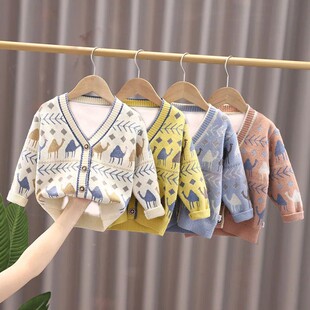 婴幼儿毛衣针织衫2025新款男女童线衣开衫外套宝宝洋气秋冬童装