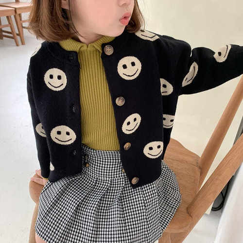 2021秋冬韩国儿童2圆点宽松毛衣