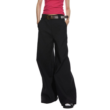 Lal project｜复古黑色休闲工装裤直筒长裤垂感西裤阔腿拖地裤