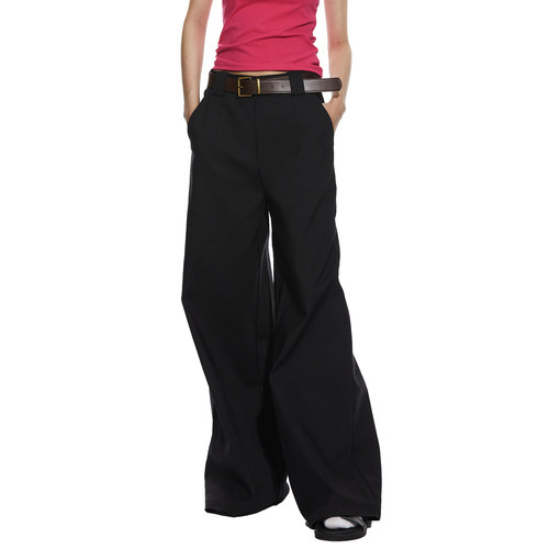 复古经典休闲西装拖地裤