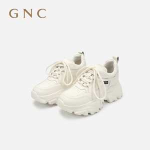 gnc厚底老爹鞋女2023商场同款白色休闲鞋舒适内增高运动鞋