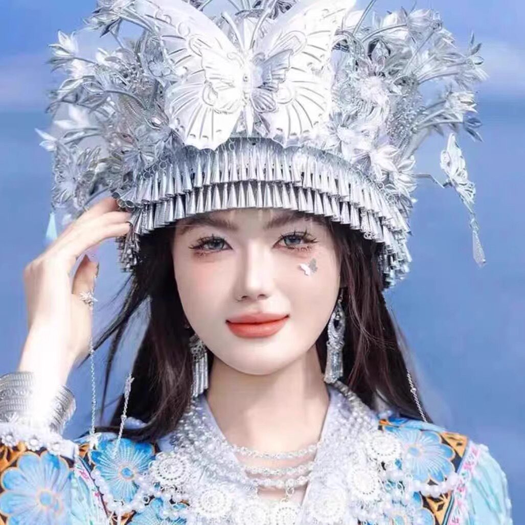 头饰女银头冠少数民族银饰特色帽
