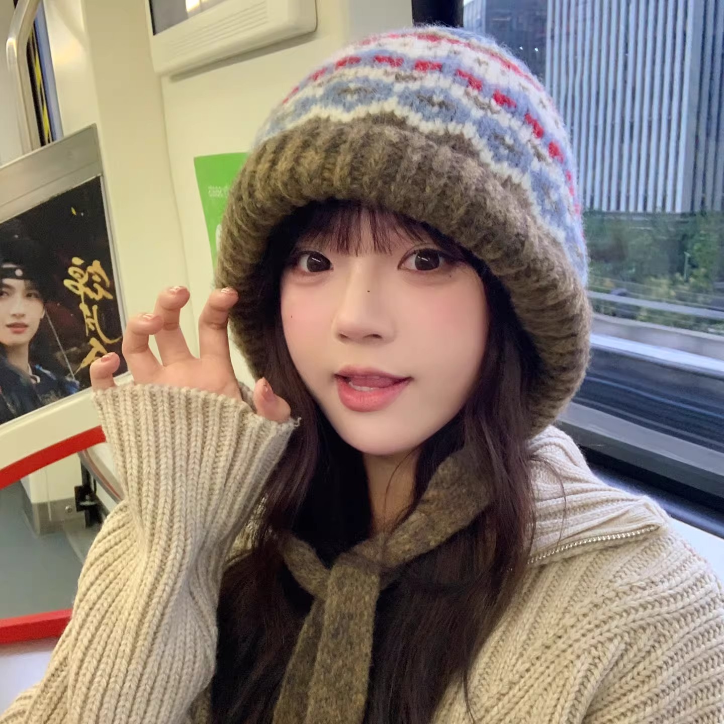 费尔岛针织帽保暖护耳包头毛线帽