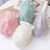 爆款 筒防污耐脏办公室羽绒服 学生网纱袖 双层蕾丝袖 套女秋冬韩版