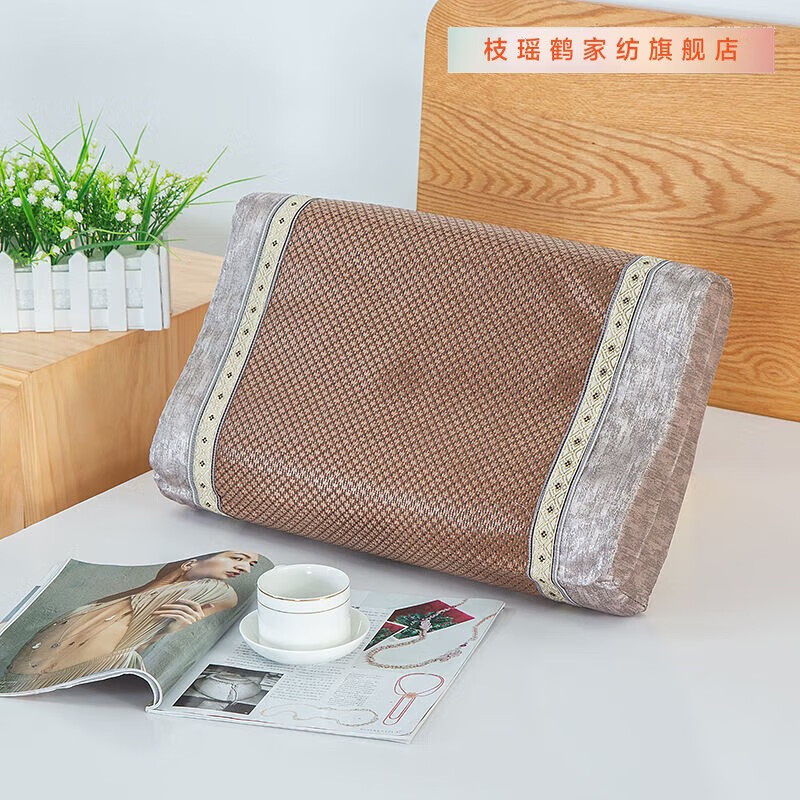 枝瑶鹤夏季冰丝枕套曲线记忆枕外套50*30高低乳胶枕头套60*40记忆