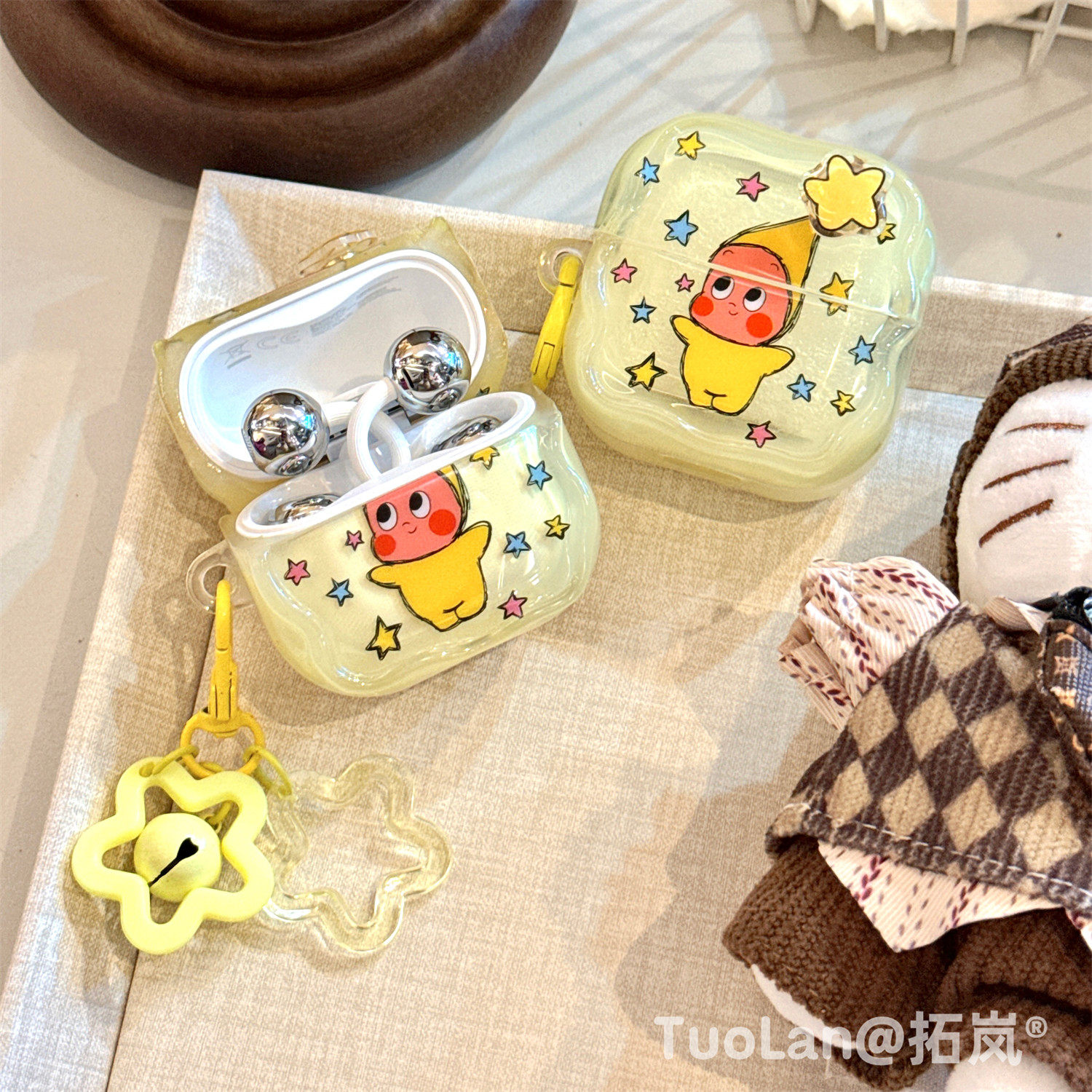 拓岚 适用华为freeclip2耳机保护壳网红ins趣味可爱涂鸦星星人立体解压转转FreeBuds5i吊坠freebudsSE3/2女套,3C数码配件,耳机保护套,淘宝优惠券,粉丝福利购,淘宝优惠卷