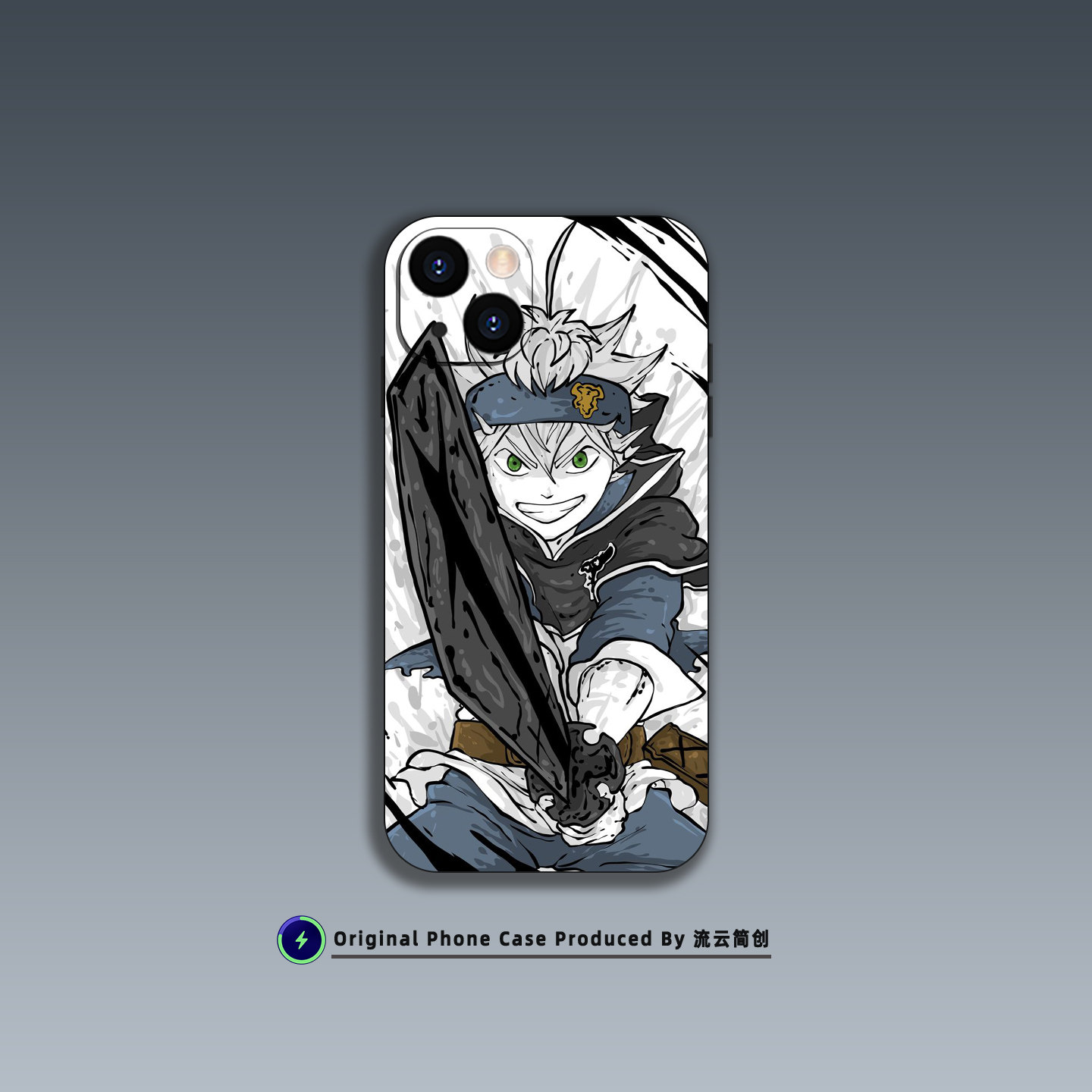 黑色五叶草手机壳适用于苹果16小米15华为VIVO液态硅胶OPPO红米K90动漫艺术Air磁吸iPhone17ProMax防摔保护套