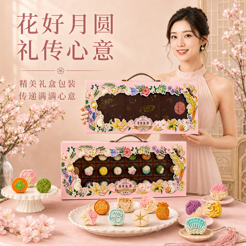 孔哥芳月集序月饼礼盒720g(24饼12味)中秋节月饼送亲朋好友送闺蜜