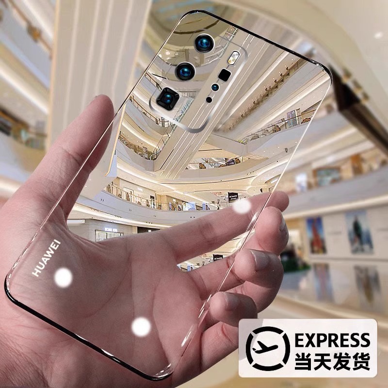 适用华为p40pro电镀无边框防摔壳