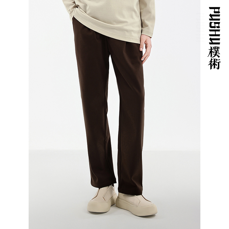朴术咖色日系复古直筒休闲裤