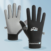 冰丝开车防滑路亚钓鱼外卖骑行漏二指手套女 薄款 男士 防晒手套夏季