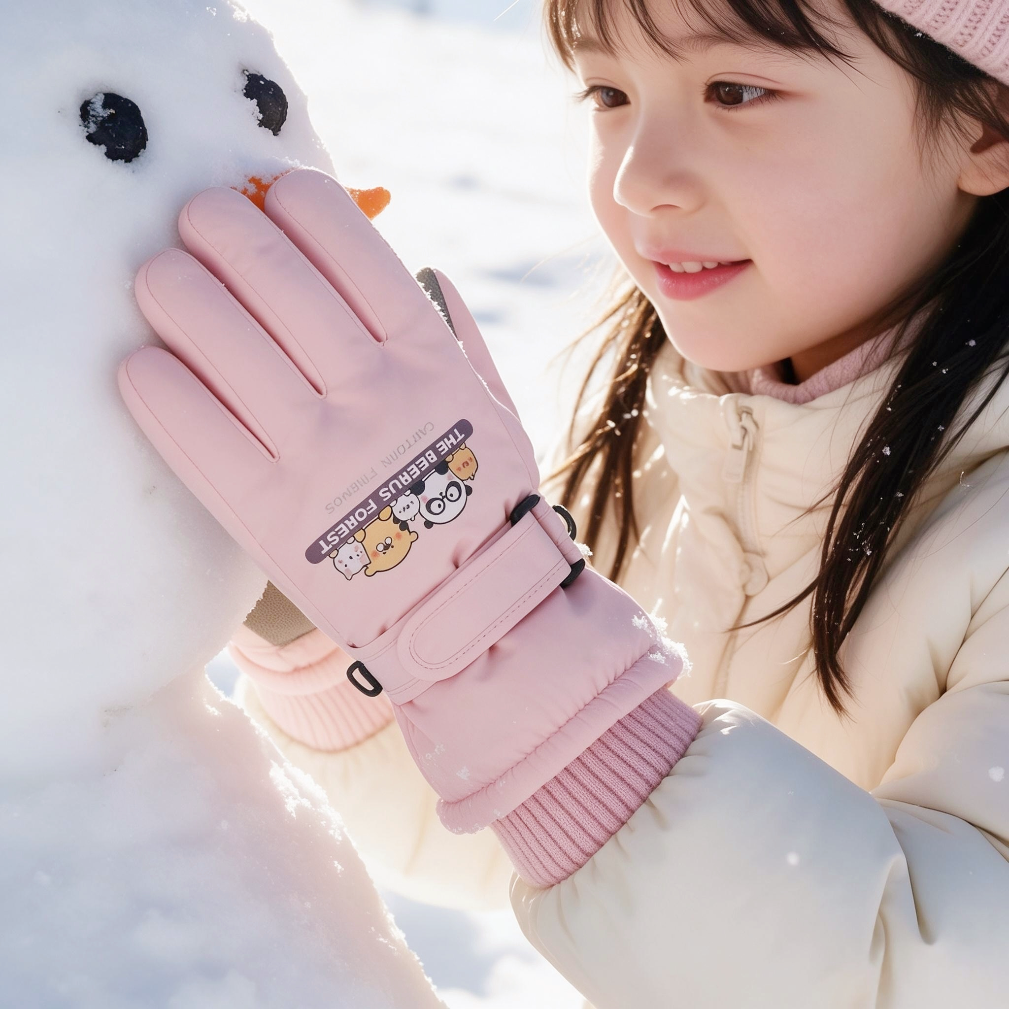 滑雪手套儿童男女冬季加绒加厚防风防水触屏户外骑行保暖玩雪学生