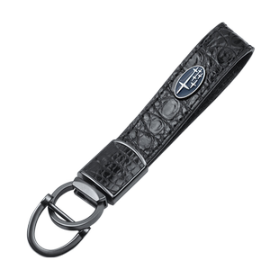 斯巴鲁钥匙扣新款森林人傲虎XV力狮brz汽车高档真皮链环男士挂件