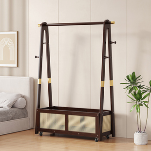 可移动挂衣架落地卧室衣帽架2024新款衣服置物架床边晚上放衣神器