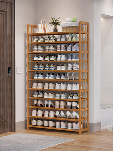 2025新款鞋架子家用门口多层简易鞋柜置物架出租屋楠竹鞋子收纳架