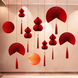 年节装饰灯笼2026马年跨年迎新灯笼挂饰店铺场景春节年味新年布置