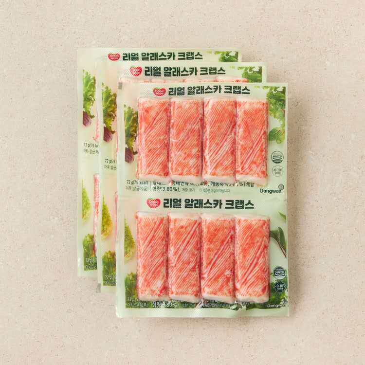 韩国原装进口东远蟹肉棒冷冻蟹肉棒即食低脂蟹柳144g*2