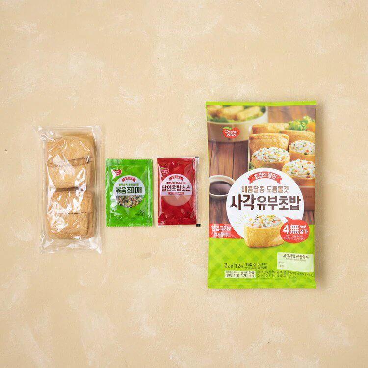 韩国进口东远豆腐皮包饭四角豆腐皮韩式料理寿司包饭食材