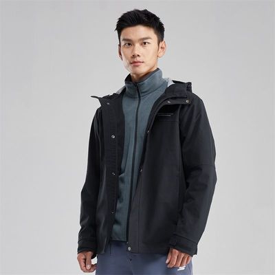 Skechers斯凯奇春季男子三合一冲锋衣防泼水梭织连帽外套P423M167