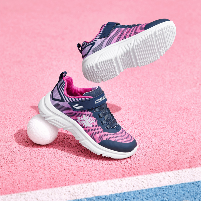 Skechers斯凯奇儿童休闲鞋秋冬渐变女童时尚校园运动鞋大童跑步鞋